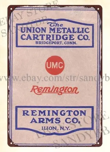 1910 UMC Remington Arms shells rifle hunting game load metal tin sign  garage