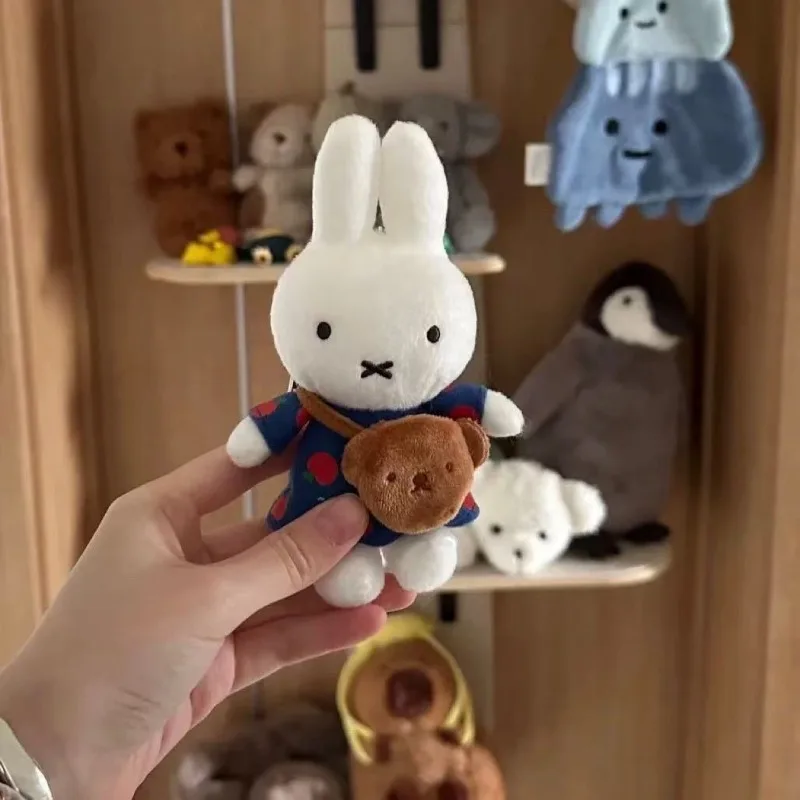 

Kawaii Miffy Plush Doll Super Cute Mini White Rabbit Doll Keychain Backpack Pendant Car Keychain Christmas Gift for Girls Boys