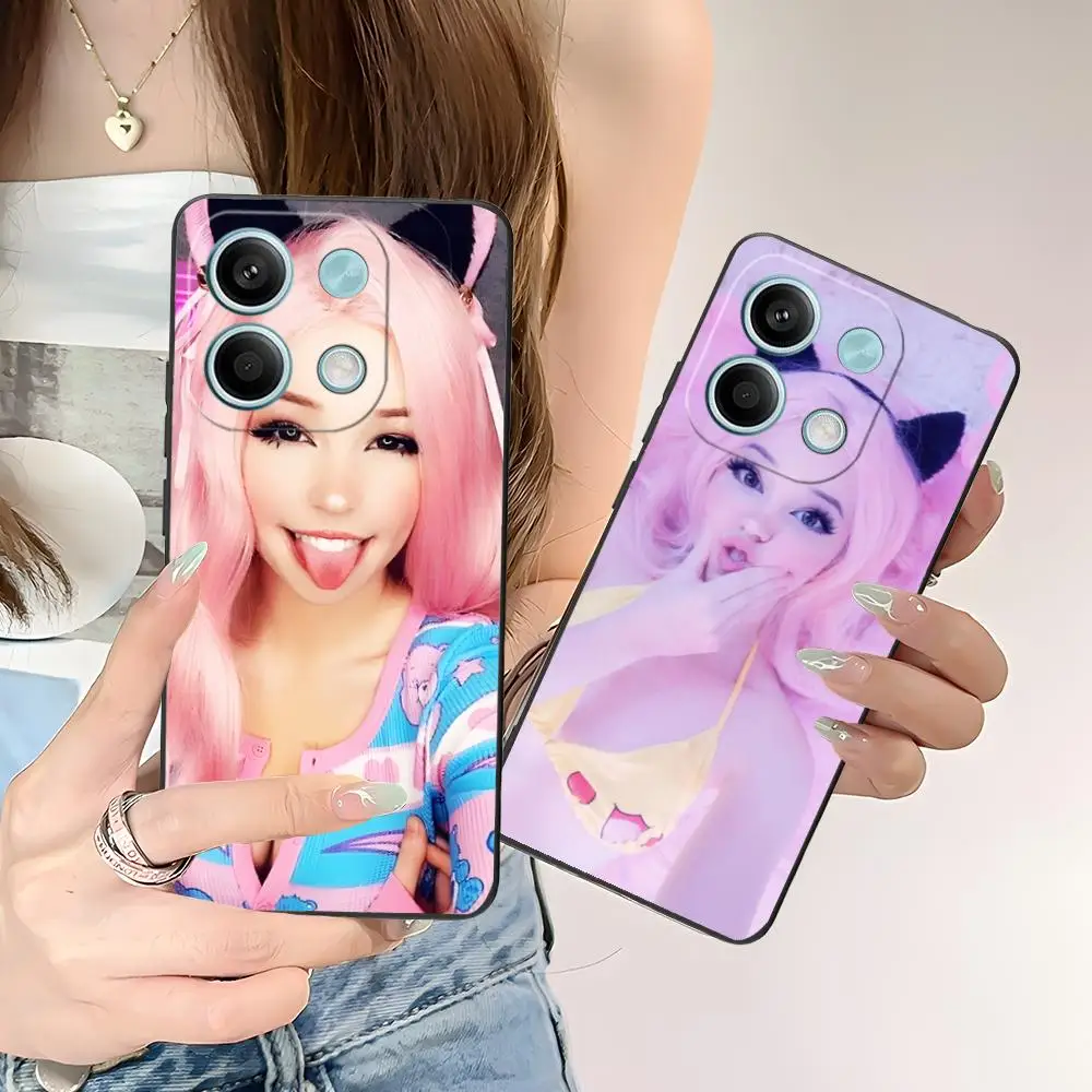 Belle Delphine Mobile Phone Case for POCO F6 F5 F4 F3 F2 Pro GT C40 Colour Printing Protective Cover Pretty Smartphone Luxury