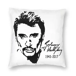 Johnny Hallyday 1943-2017 Square Pillow Case Decorative Pillow Vintage Cushion Covers