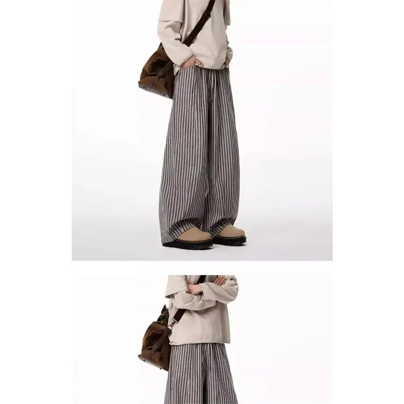 سراويل طويلة مخططة على الطراز القوطي الأسود للنساء سراويل رياضية فضفاضة Harajuku Y2k Emo سراويل كبيرة الحجم ملابس على الطراز الياباني 2000s #6