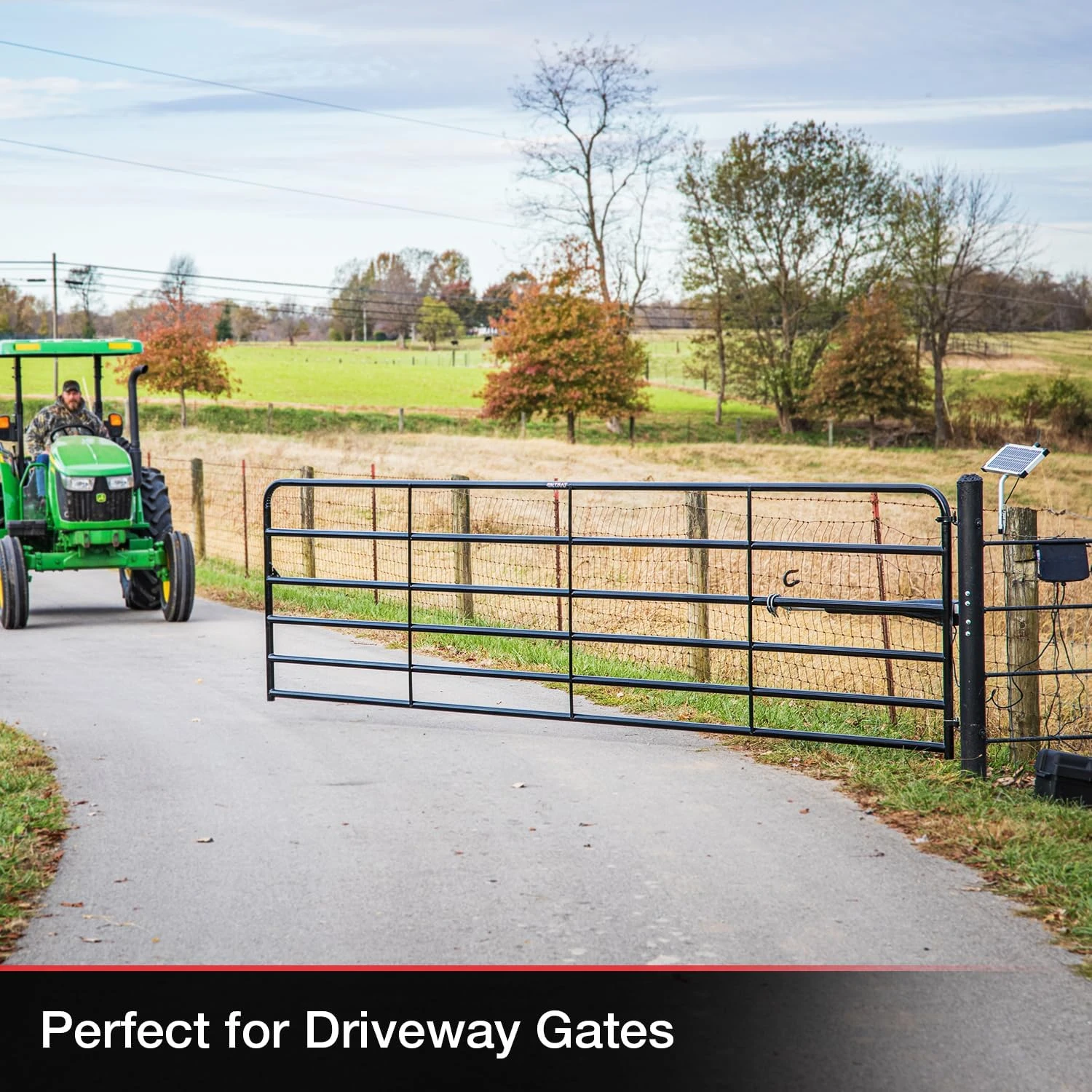 Automatic Gate Opener, Smart and Solar Ready, Includes Gate Opener Remote and More-Up to 16ft Long or 550lb, Black