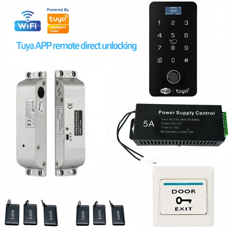 IP65 Tuya App Biometric Touch Keypad Fingerprint Lock Kit Ultra Low Power Consumption Customized Logo Metal for Office Door Lock