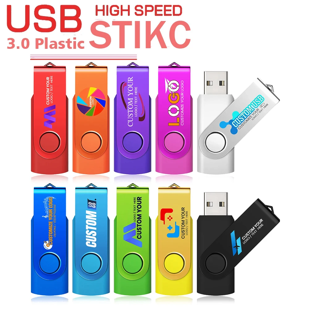 High Speed 3.0 USB Flash Drive 128GB 64GB 32GB 16GB Portable Storage Devices Personalized Gift for Business Wedding Giveaways
