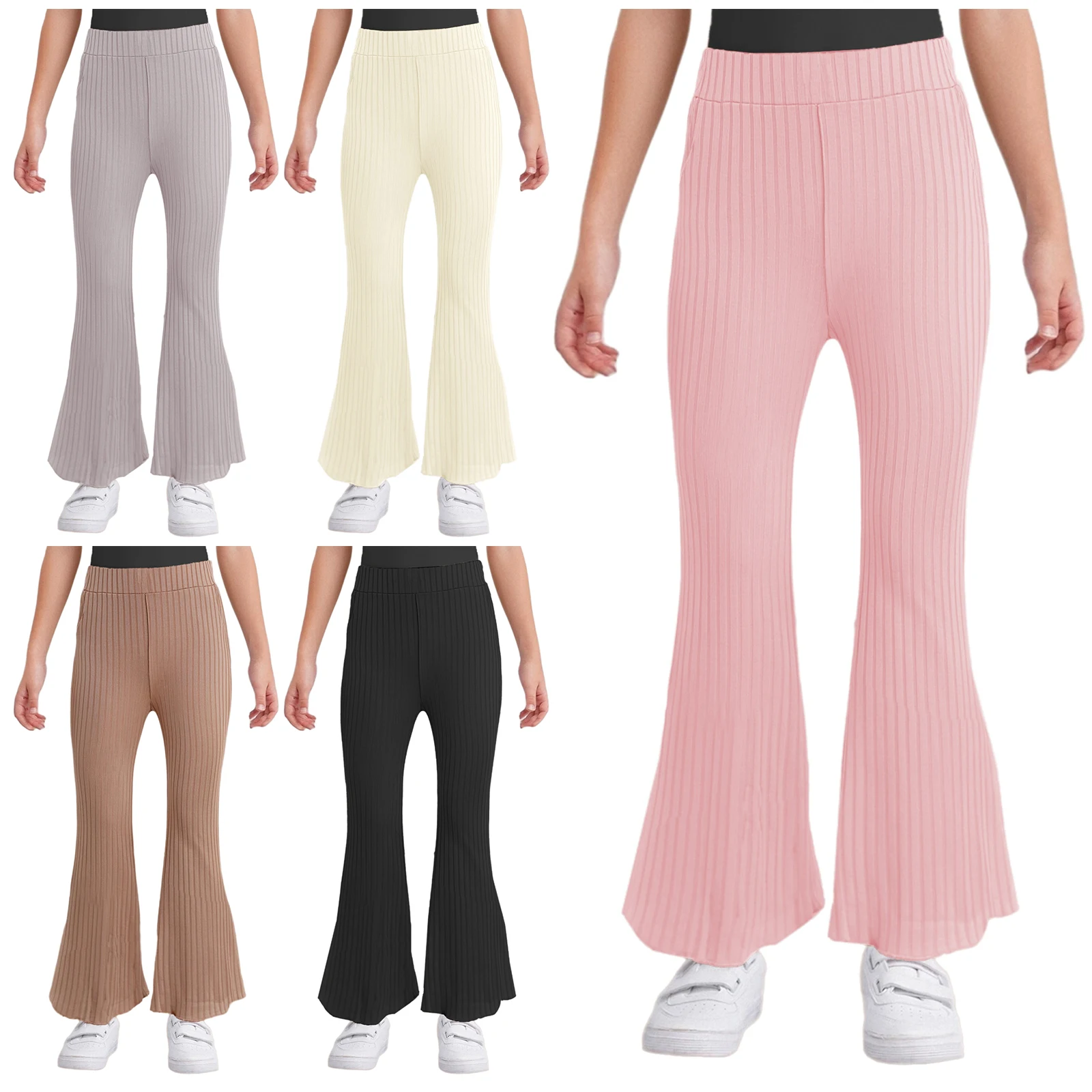 أطفال بنات مضيئة يغطي الرجل 2025 جديد وصول الأطفال بناطيل مرنة غير رسمية مخطط الملمس سليم صالح طماق طفلة سراويل صيفية