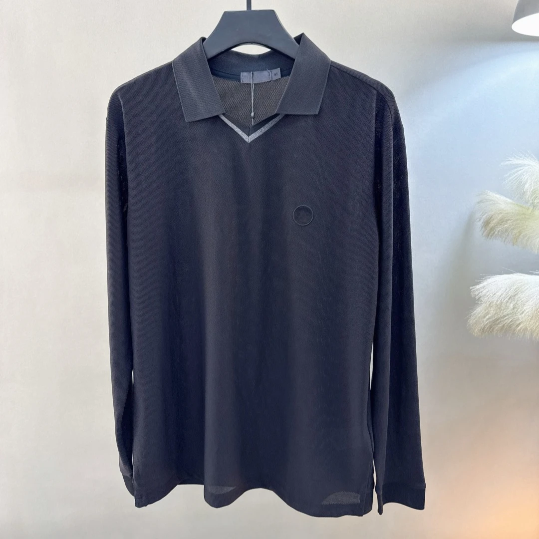 Men's Golf Polo Shirt 2026 Fall New Korean Style Solid Color Business Slim Fit Quick-Dry Baseball Versatile Stretch Breathable