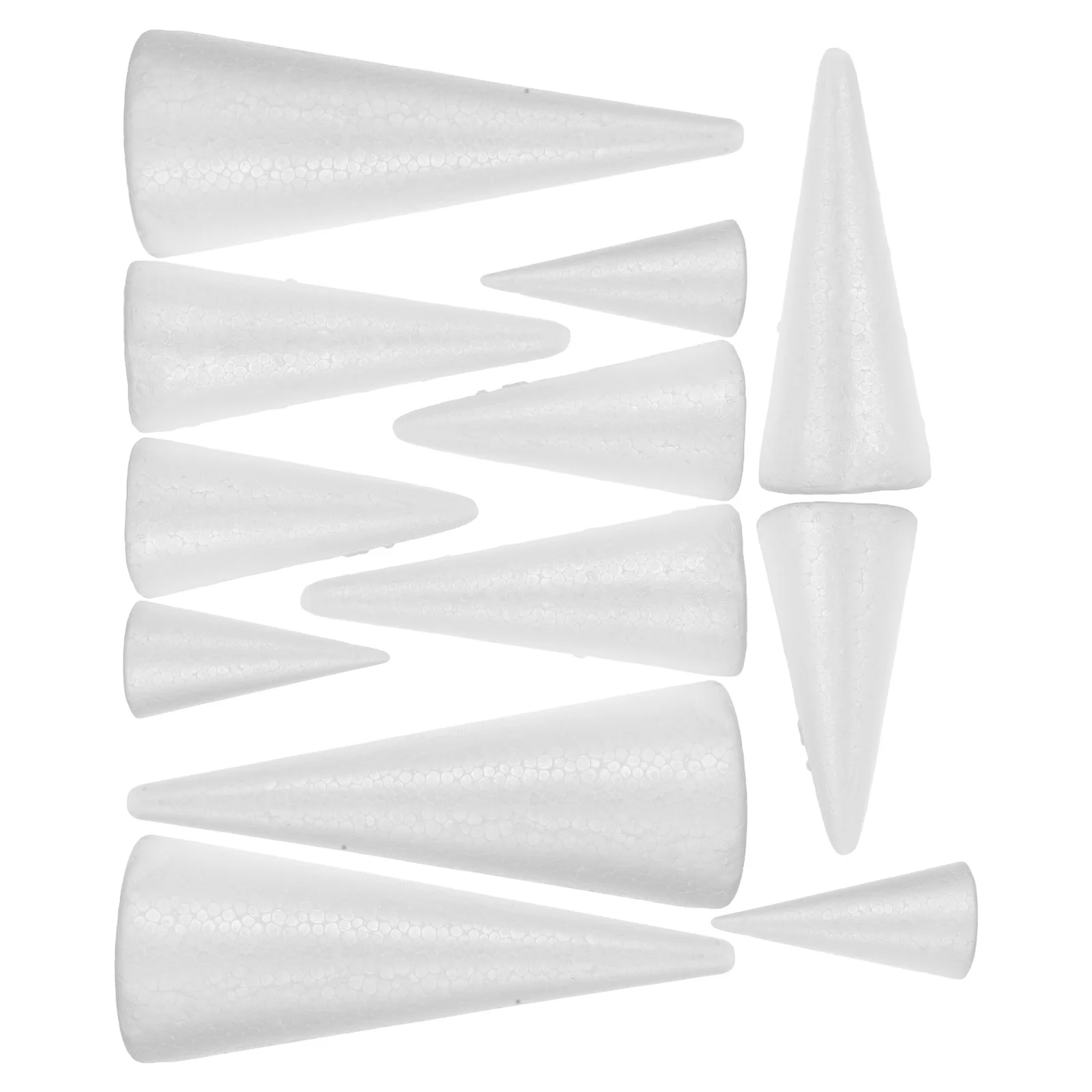 

12pcs Foam Cones For Crafts White Polystyrene Shapes Diy Christmas Tree Decorations Table Centerpiece Craft Supplies Winter