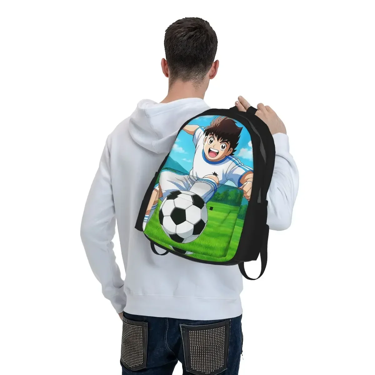 Captains Tsubasas Japan Football Anime Student Backpack School Bag Hiking Travel Daypack for Men Women Bookbag Shoulder Bags
