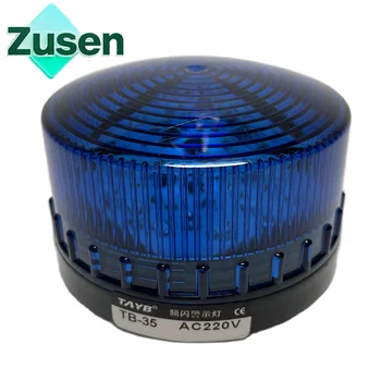 Zusen TB35-B 12v 24v 110v 220v Blue Security Alarm Strobe ไฟเตือน LED โคมไฟขนาดเล็กกระพริบ