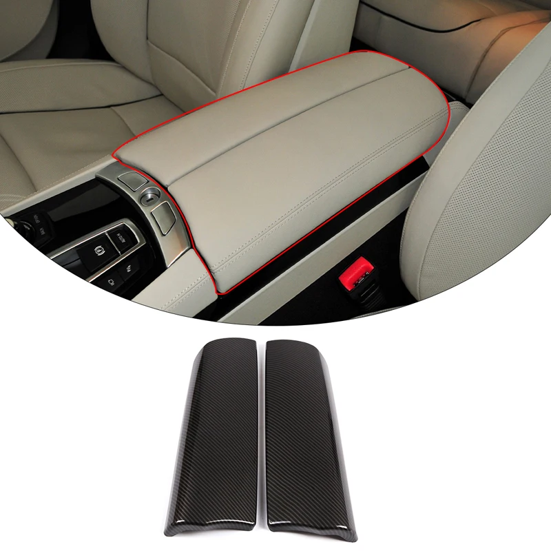 For BMW 7 Series F01 F02 (740i 760Li) 2009-2015 Car Central Console Armrest Box Protective Cover Trim ABS Auto Accessories 2 Pcs