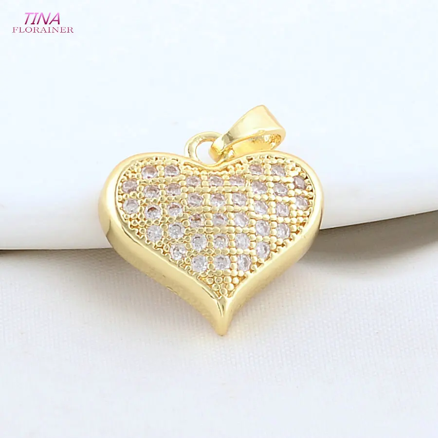 14,5*15MM 18K Gold Farbe Messing Herz Halskette Charms Anhänger Ohrringe Schmuck Machen Liefert Zubehör – Detail 2