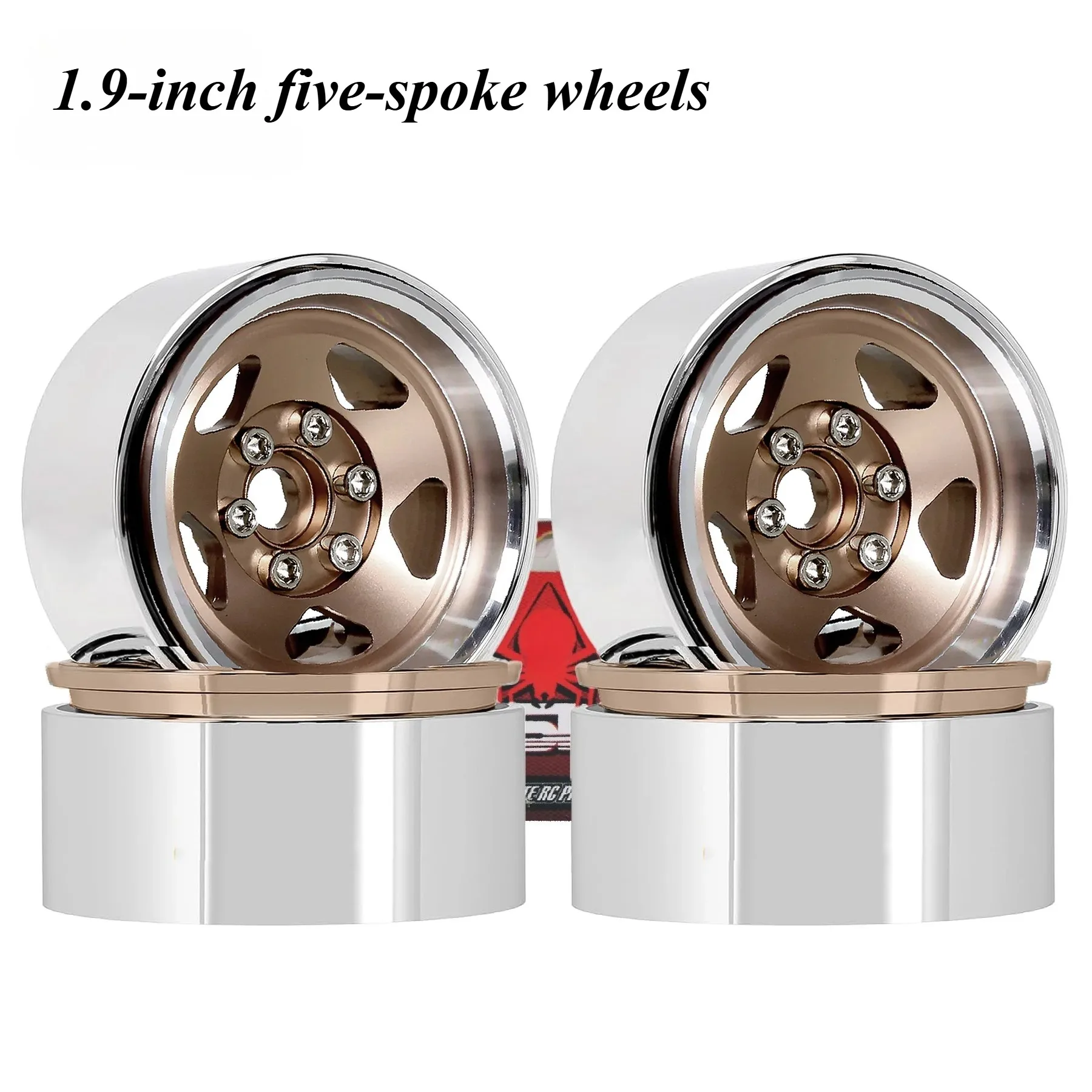 4pcs 1.9 Inch Aluminum Alloy Beadlock Wheel Rim Hub 4pcs Suit for 1:10 RC Crawler Axial SCX10 SCX10 II TRX4 RC4WD D90
