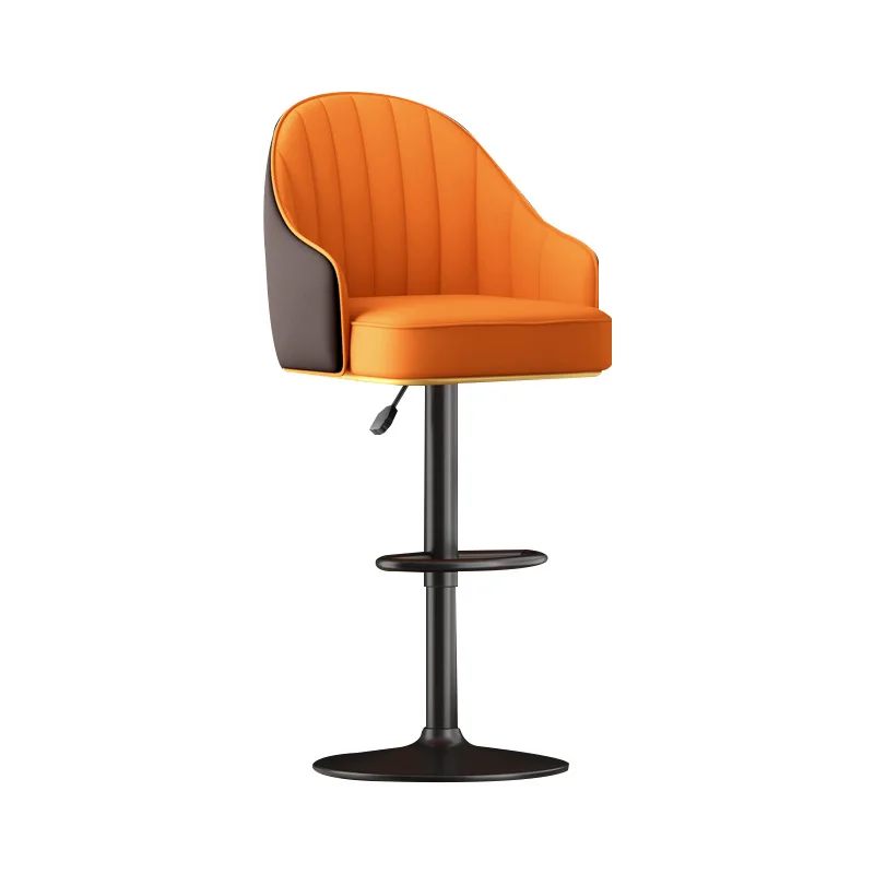 ‌Swivel Bar Stool Height Adjustable, PU Leather Seat for Kitchen/Office, 360° Rotation, Non-Slip Footrest, Black/White