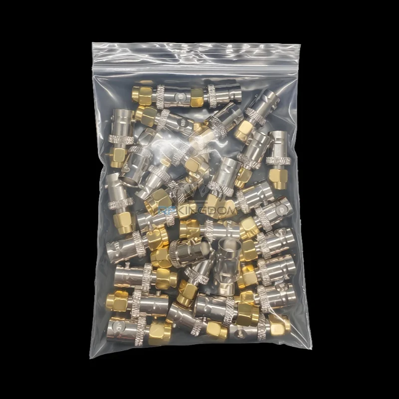 Wholesale 50pcs SMA Male to BNC Female Adapter 50 Ohm RF Coaxial Connector Gold Plated Brass for RF Radio Antenna