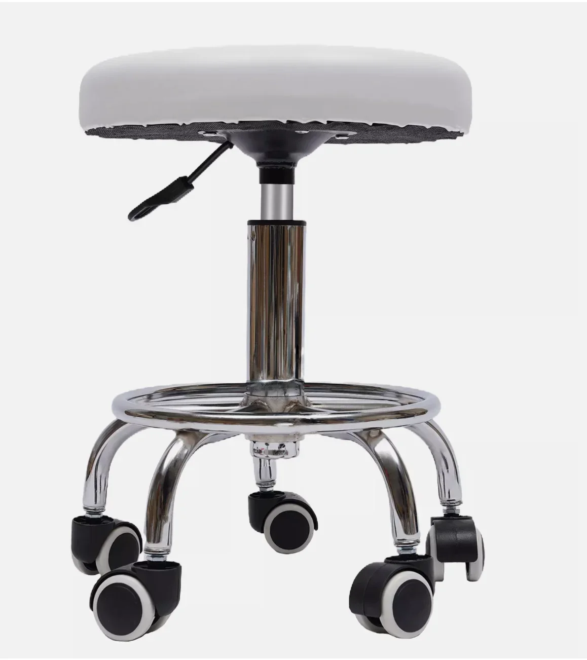 Hydraulic Rolling Work Shop Stool, Height Adjustable Swivel Seat Chair, Garage Tool Work Seat