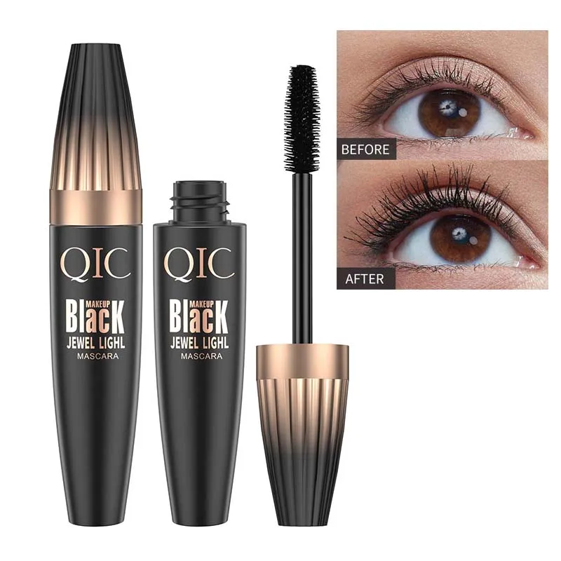 QIC Volumizzante Impermeabile 4D Mascara Arricciatura di Lunga Durata Ciglia Spesse Mascara Nero A Prova di Sbavature Strumenti di Trucco Degli Occhi Cosmetici