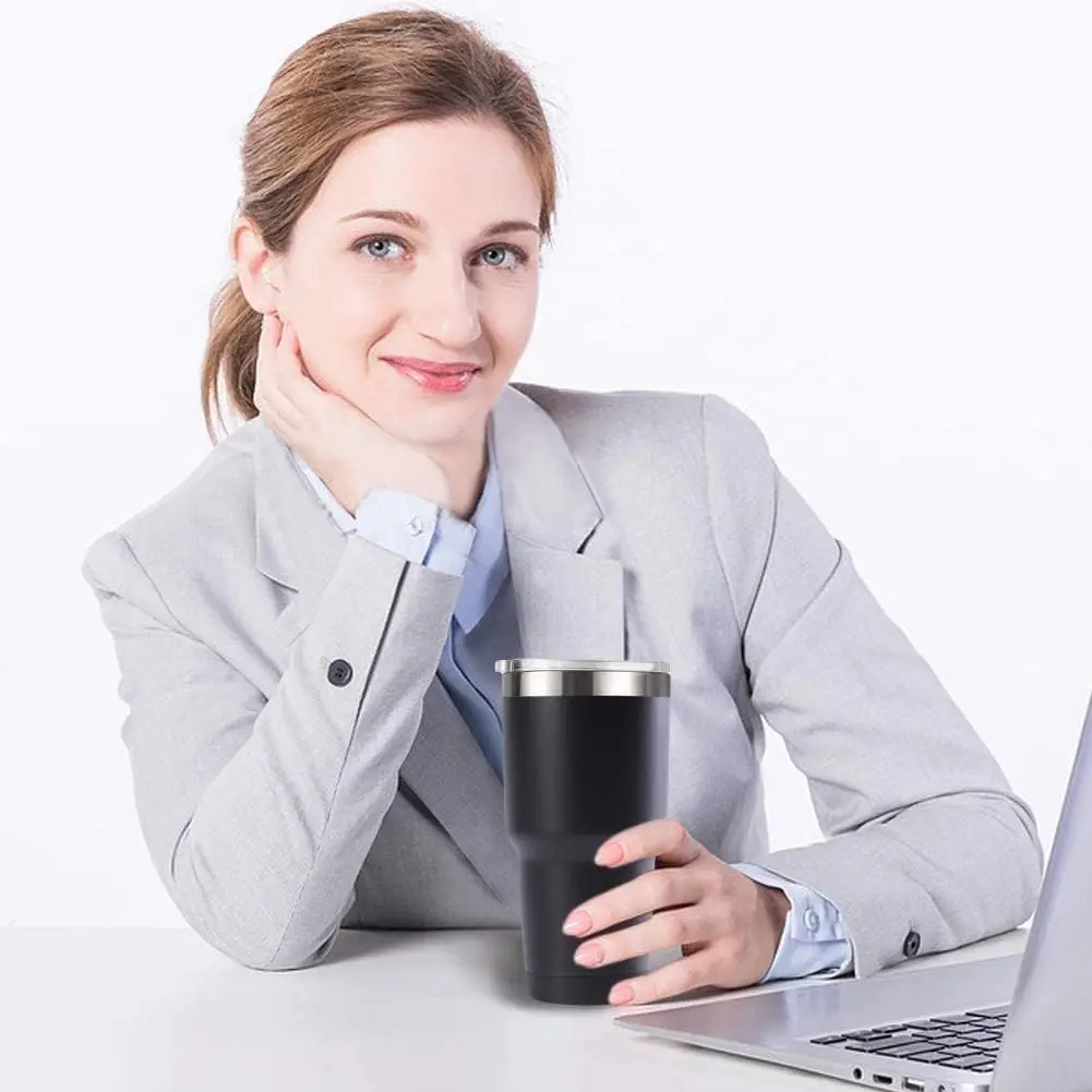 30oz Stainless Steel Travel Mug with Lid, 16 Pack Double Wall Vacuum Insulated Bulk Tumbler, Powder Coated Coffee Cup Suitable f - view 3