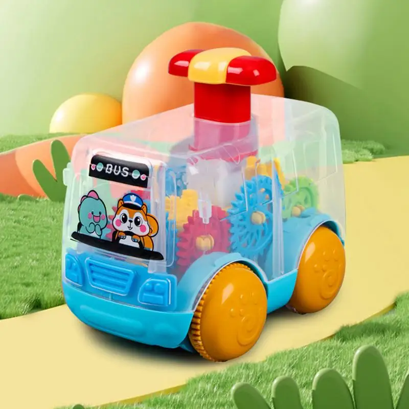 Press Toy Car Transparent Cute Press And Go Gear Car Early Development Supplies Portable Interactive Multifunctional Car Toys