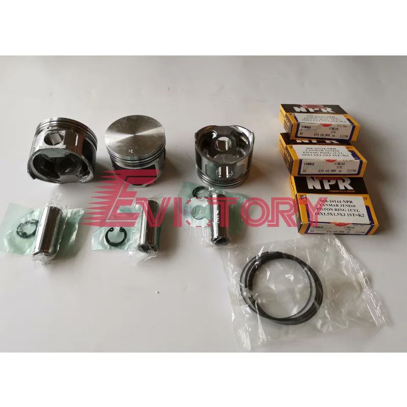 For YANMAR Turbo engine 3TNA68 crankshaft piston ring main conrod bearing set