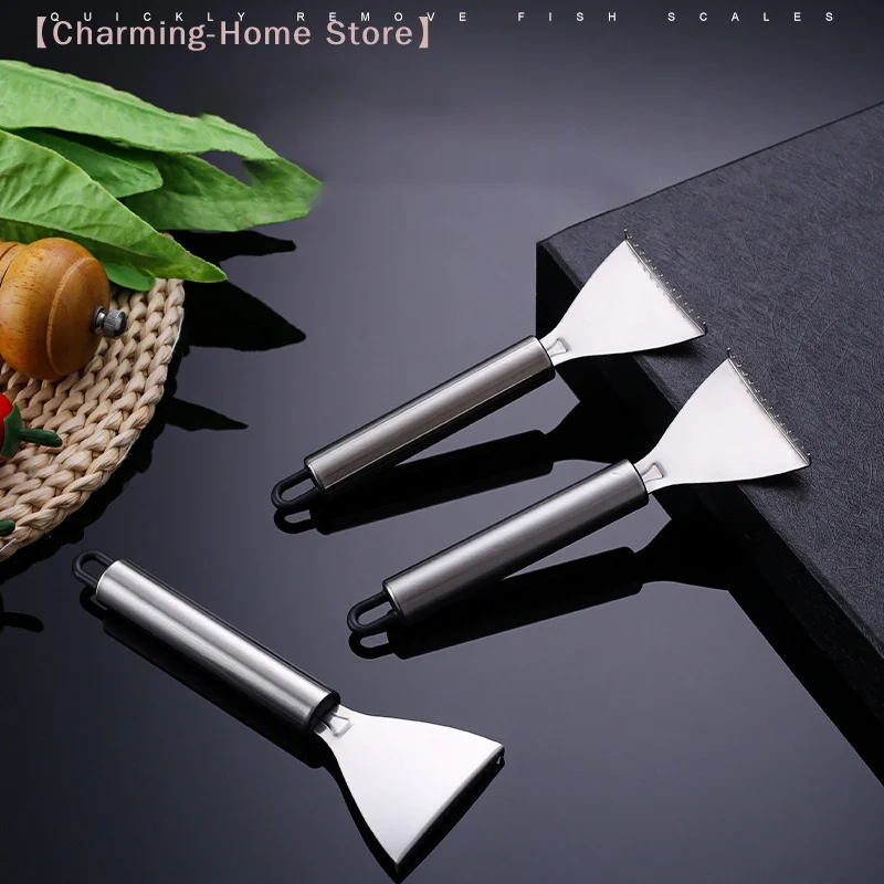 【M】1pc Stainless Fish Scales Scraping Graters Fast Remove Cleaning Peeler Scraper Bone Tweezers Tool Gadges Kitchen Accessorie