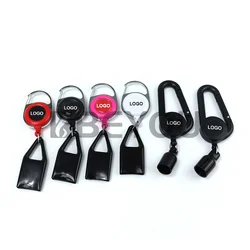 Custom Logo Lighter Leash Holder Silicone Cap Cliper Smoking Cigarettes Accessories Retractable Safe Stash Cover Keychain