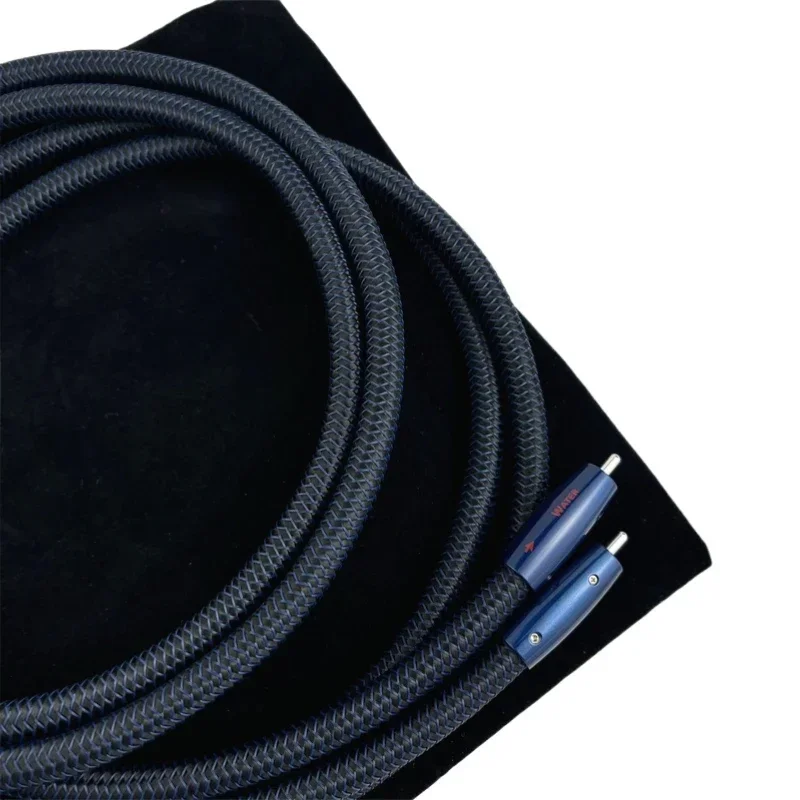 Pair Water RCA Cable Solid Perfect Surface Copper HiFi Audio Interconnect Line Cold-welding Silver Plated Plug
