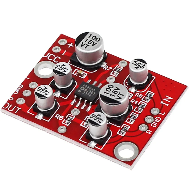 Audio Preamplifier Board AD828 HiFi for 2.0 Dual Channel DIY Speaker Signal Amplifier Module