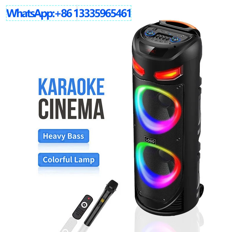 

ZQS8237 Частный режим RGB Цветная диафрагма Двойной 8-дюймовый Bluetooth-динамик высокой мощности Открытый беспроводной микрофон для караоке