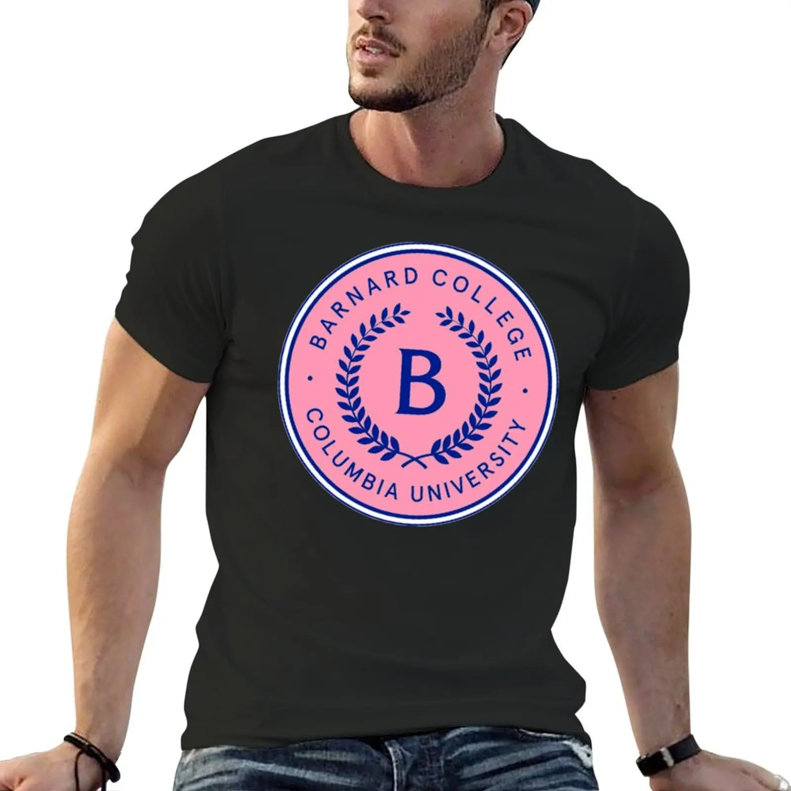 barnard college pink T-Shirt kawaii clothes vintage anime shirt mens workout shirts