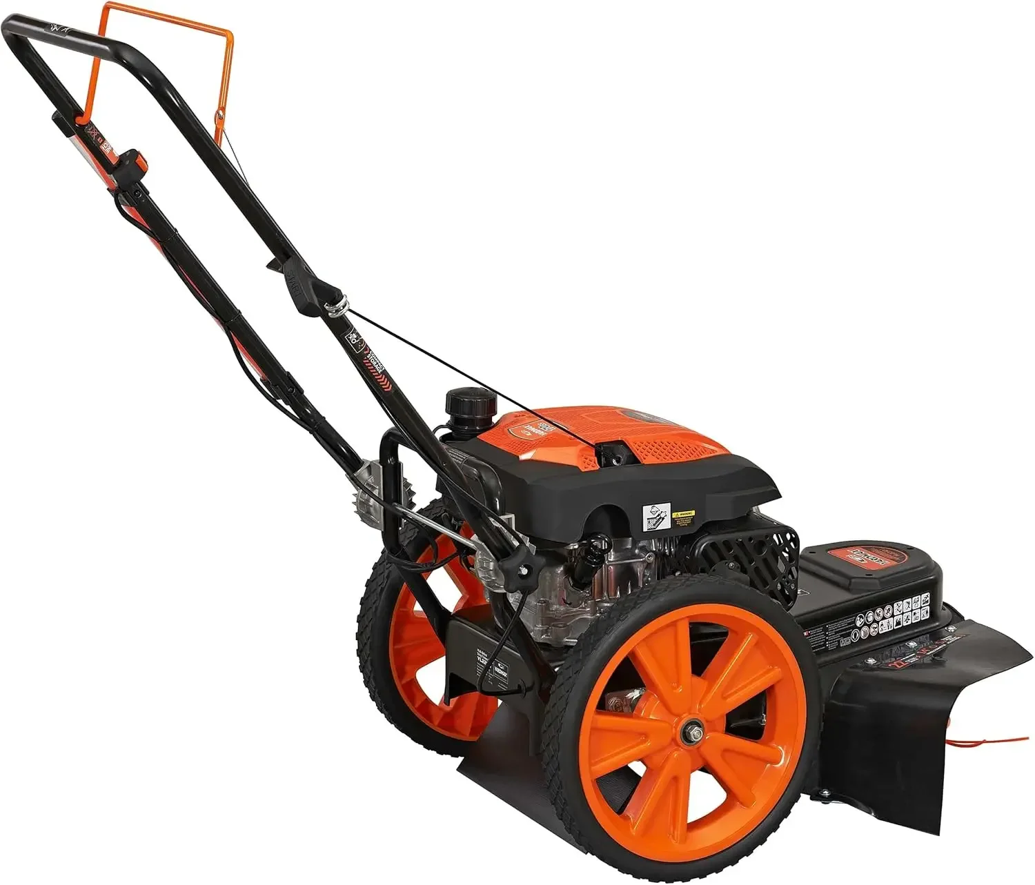 22 in. 170cc Gas Walk Behind String Trimmer Mower Orange Designed to get big jobs done fast Tool-free height adjusting