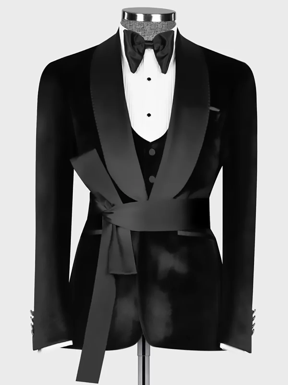 Wedding Elegant Velvet Shawl Lapel Suits for Men Slim Fit Ceremony Vintage Tuxedo Boys Suit Trajes Para Hombre Ternos Men Suits