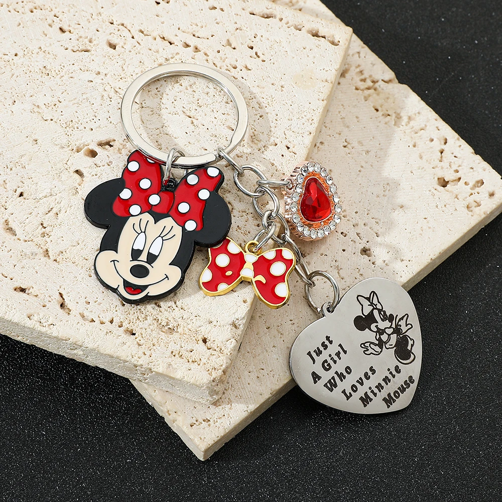 Disney Minnie Mouse Keychain Popular Mouse Pendant Backpack Travel Accessories Fashion Minnie Pendant Keychain for Women Gifts