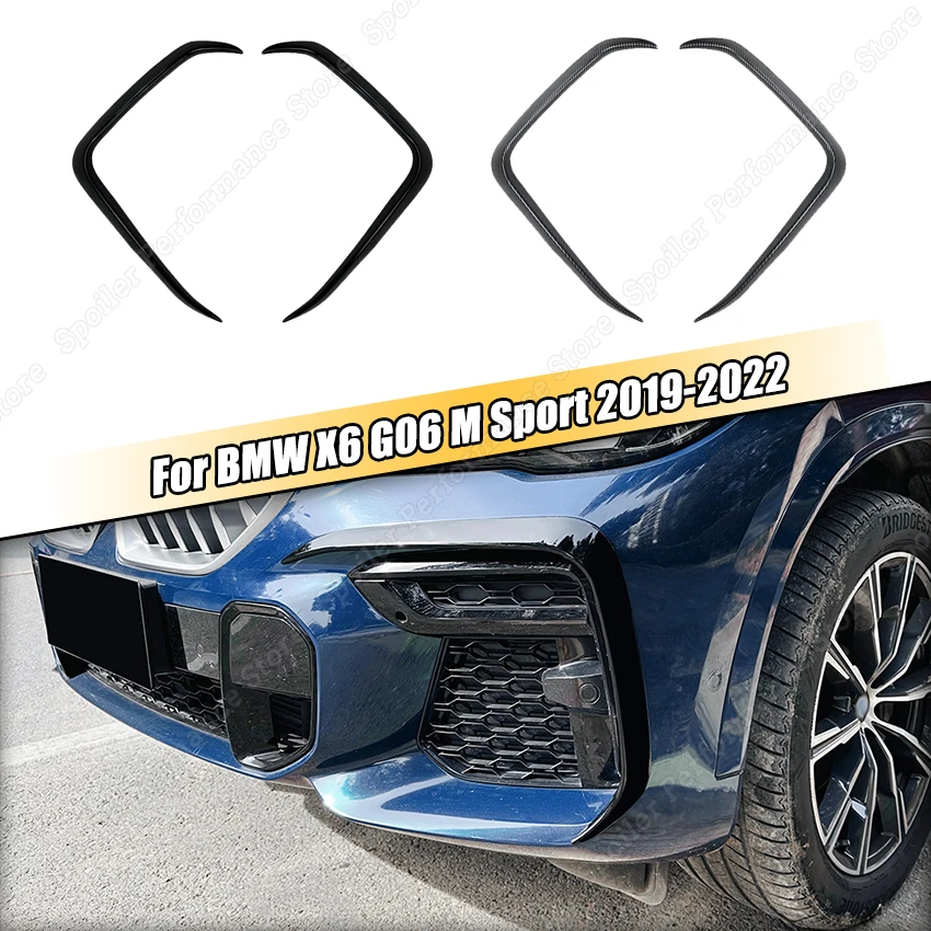 

Car Front Bumper Side Spoiler Splitter Air Vent Wind Knife Body Kits Blade Trim Accessories For BMW X6 G06 M Sport 2019-2022