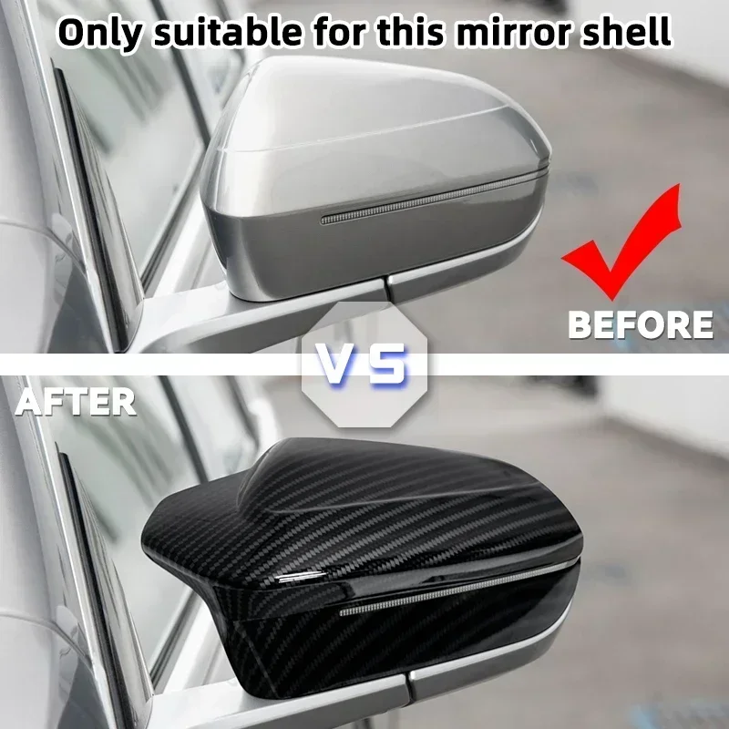 M look substituição tampas de cobertura de espelho lateral preto brilhante para bmw 5 7 i5 i7 série g60 g61 g68 g70 g90 volante à esquerda 2023-up