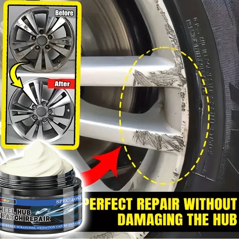 40G Alloy Wheel Hub Scratch Repair Cream Auto Car Wheel Restoration Perfect Repair without Damage Traceless Oxidation