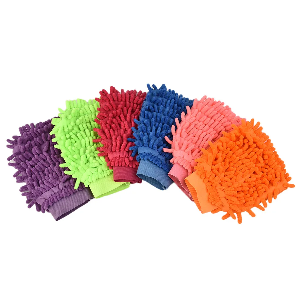 Wash Mitt Cleaning Gloves Supplies Absorb Water Automotive Tools Wash Washing 6Pcs Car Care Cleaning Brand New