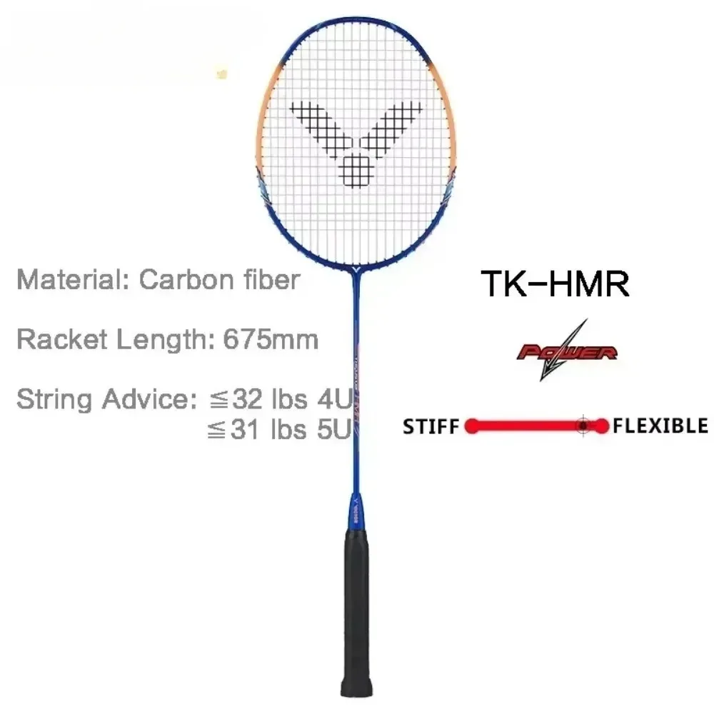سوبر ضوء 4U 5U 6U عالية التوتر مضرب كرة الريشة TK-HMR مضرب كرة الريشة 100% الكربون الدافع المطرقة مع Strung #2