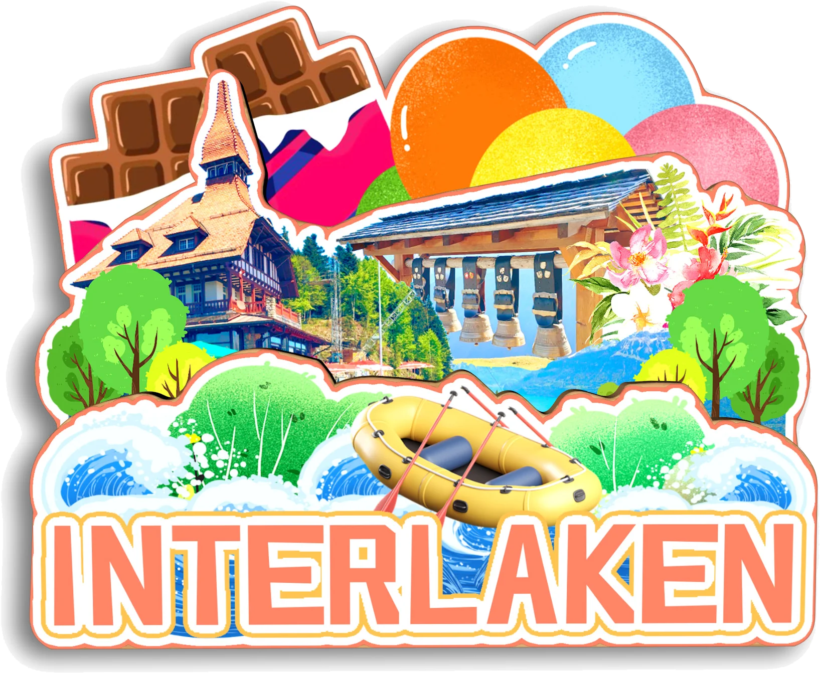 Interlaken Basel Rhine Falls Montreux Winterthur Lucerne Gruyeres Appenzell SWITZERLAND Fridge Magnet Travel Souvenir Gift