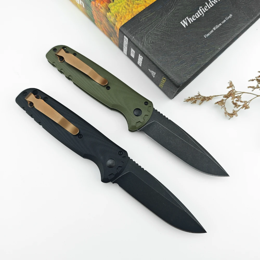 AU TO Knife BM 4300 CLA  Folding Pocket Knife D2 Blade G10 Handle Hunting Knife Camping EDC Tool Tactical Military Knives