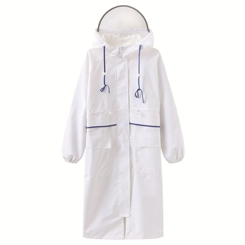Long trench coat, new outdoor hooded raincoat
