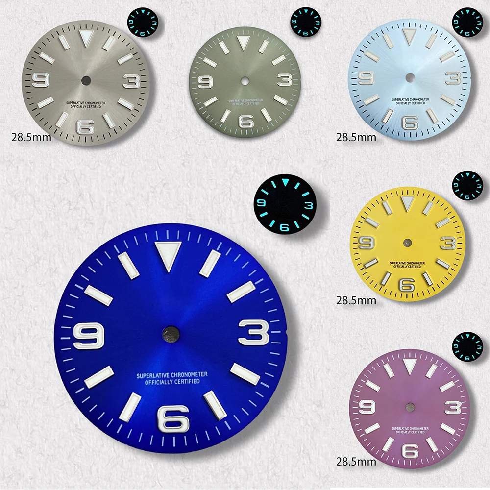

High quality micro label S, 28.5mm, suitable for NH35/NH36 glass aluminum, blue night light watch modification accessories