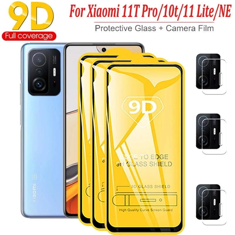 3Pcs Glass For Xiaomi 11T Pro Tempered Glass Mi 11 Lite 5G NE Camera Film Xiaomi Mi 12 12T 10T Pro 11 Lite Screen Protector