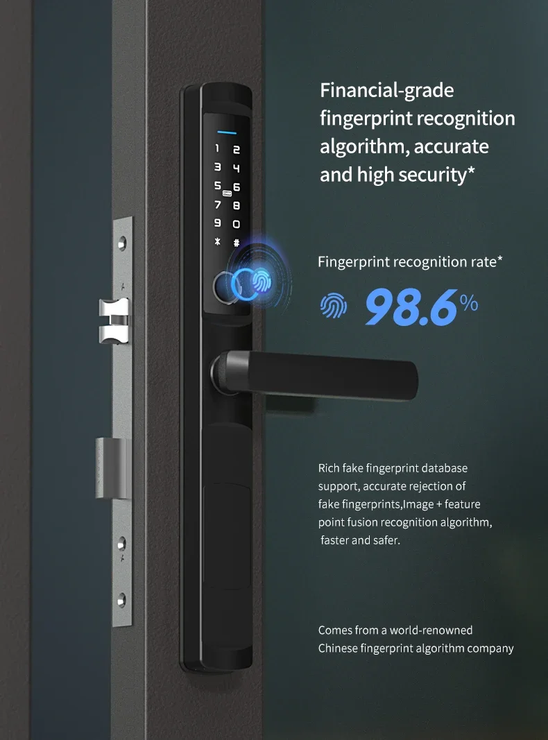 Fingerprint Segurança Digital Keypad Lock para Apartamento, Smart Door Lock, Atacado