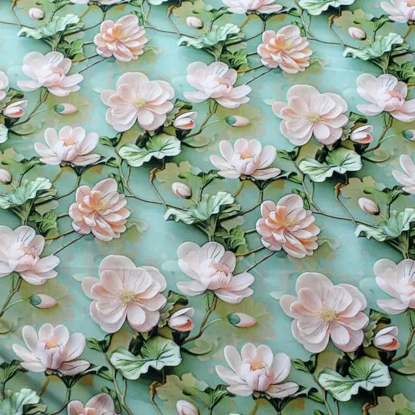 High Quality 3D Digital Rayon Fabric By The Meter for Pajamas Skirts Pant Sewing Summer Printed Flower Pattern Cloth Thin Smooth