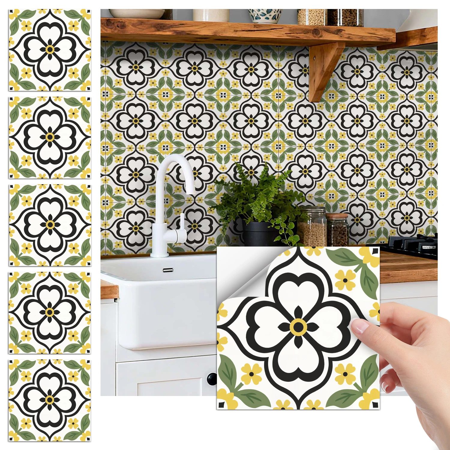

36 self-adhesive PVC tile stickers, kitchen and bathroom use self-adhesive splash proof stickers for home decoration