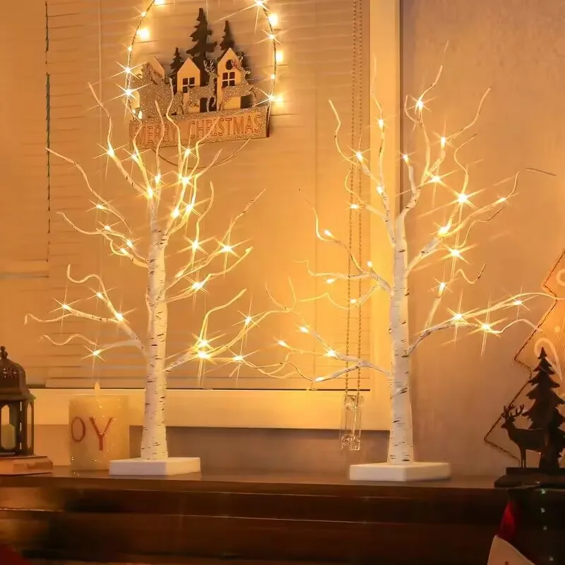 1PC 24LED Atmosphere Birch Tree Light,USB Rechargeable Or 3AA Battery Powered,Perfect Decoration For Holiday