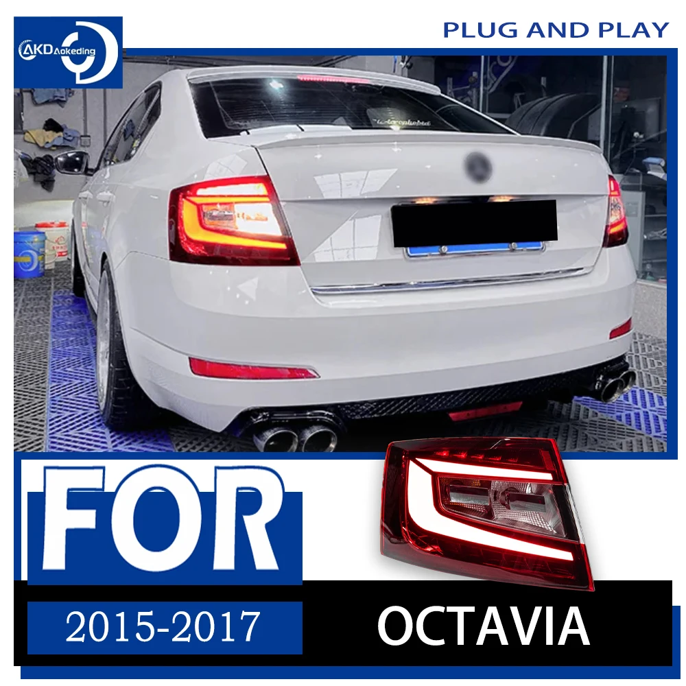 

Car Styling for Skoda Octavia Tail Lights 2015-2017 Octavia Tail Lamp LED Tail Light DRL Brake Reverse auto Accessories