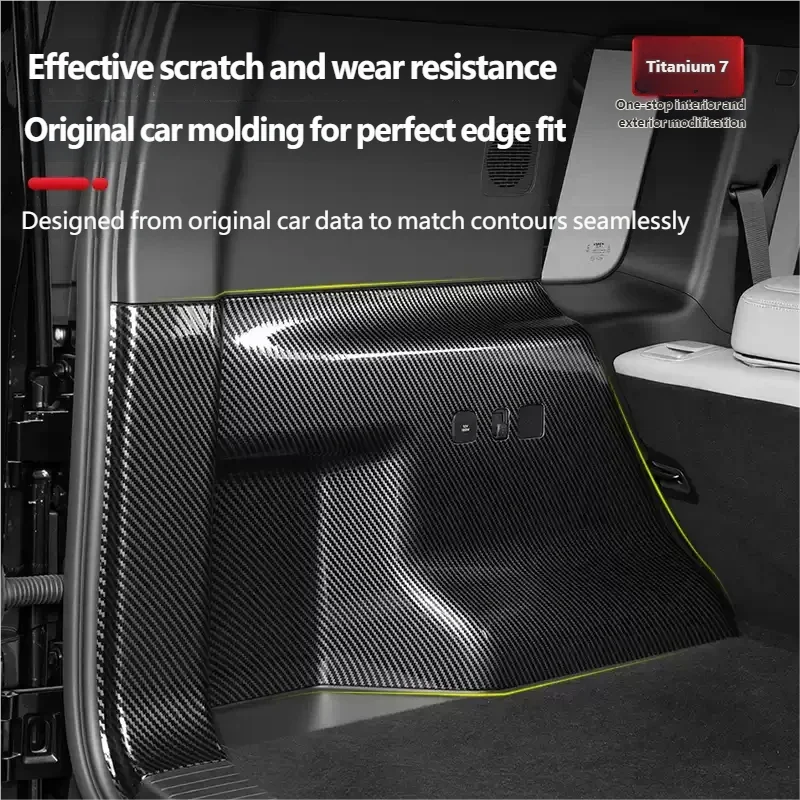 Car Trunk Carbon Fiber Textured Side Panels For BYD Leopard 7 Titanium 7 2025 2026 Car Trunk Decorative Panel Upgrade Parts