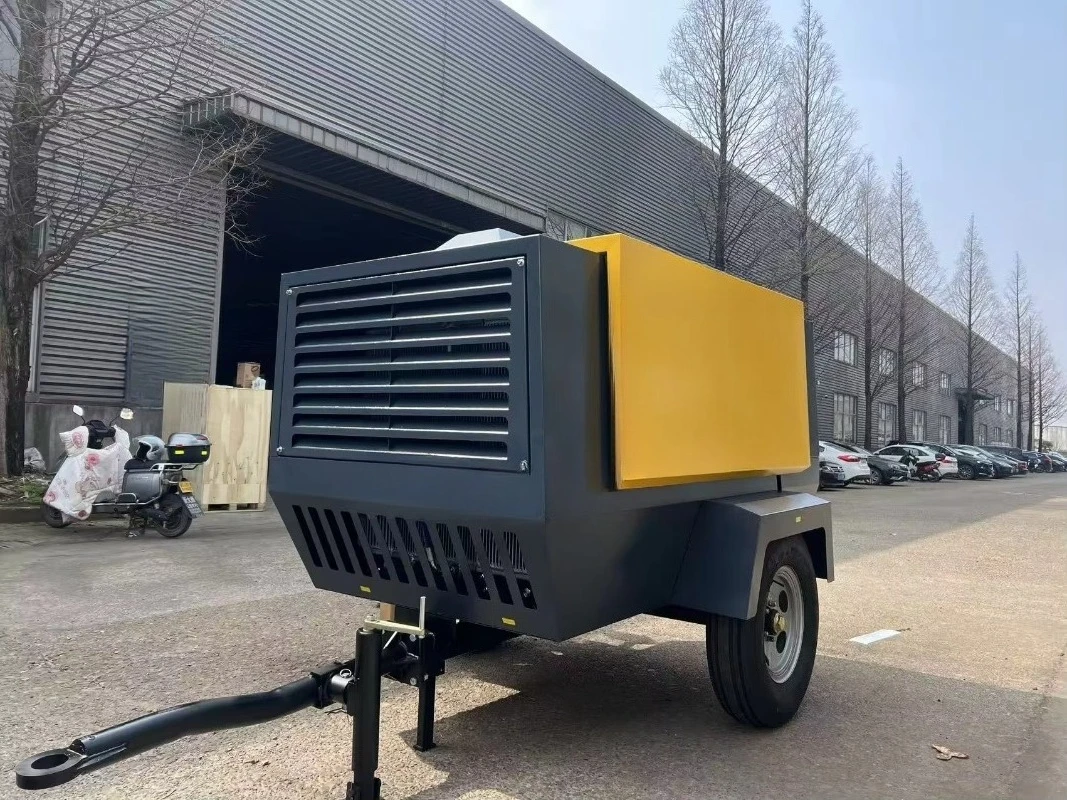 Air Compressor Pump 93KW 125HP 350CFM 10bar Cummins Engine Portable Screw Unit Air End Jackhammer Road Breaker Rock Drill