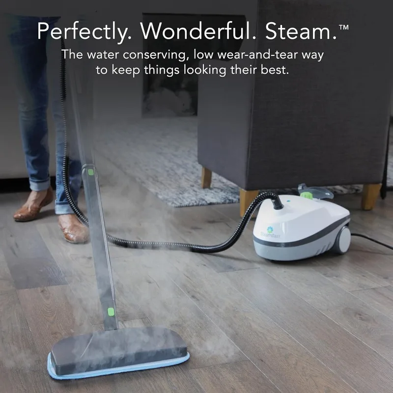 Steamfast SF-370 Canister Cleaner with 15 Accessories-All-Natural, Chemical-Free Pressurized Steam Cleaning, 64 inches, White